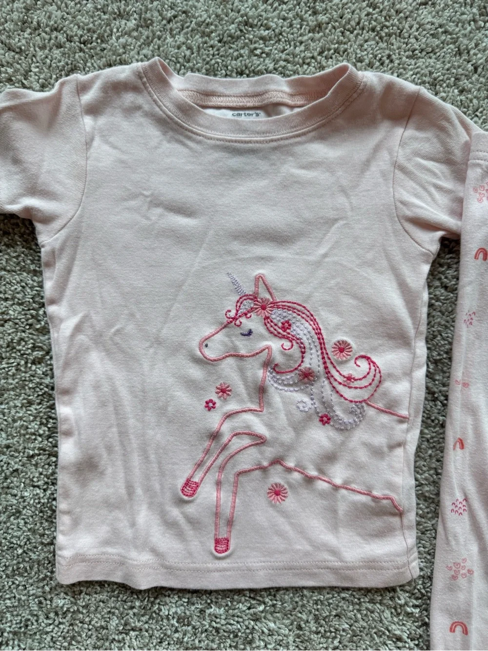 Carter’s Girls Unicorn Pajama Set Size 4T Pink 2 Pack Pink Unicorn pajamas